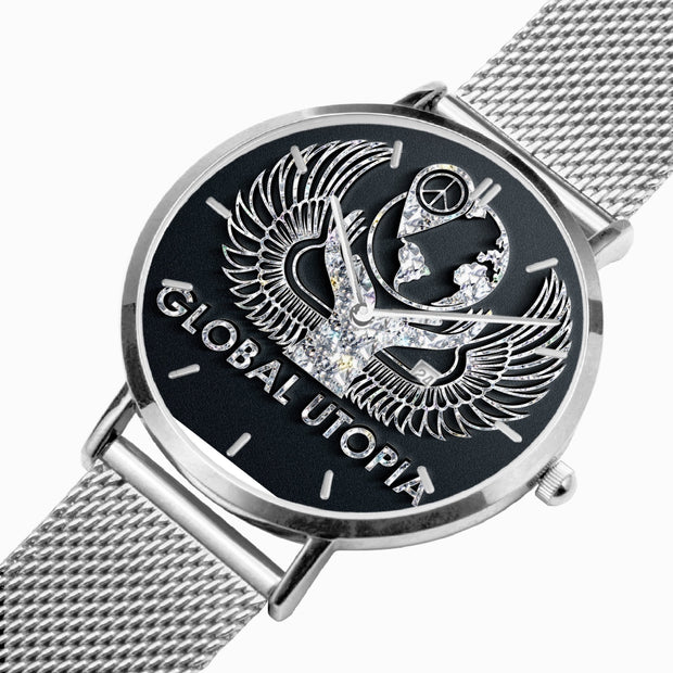 GLOBAL UTOPIA EMERALD: 168. Stainless Steel Perpetual Calendar Quartz Watch (With Indicators)