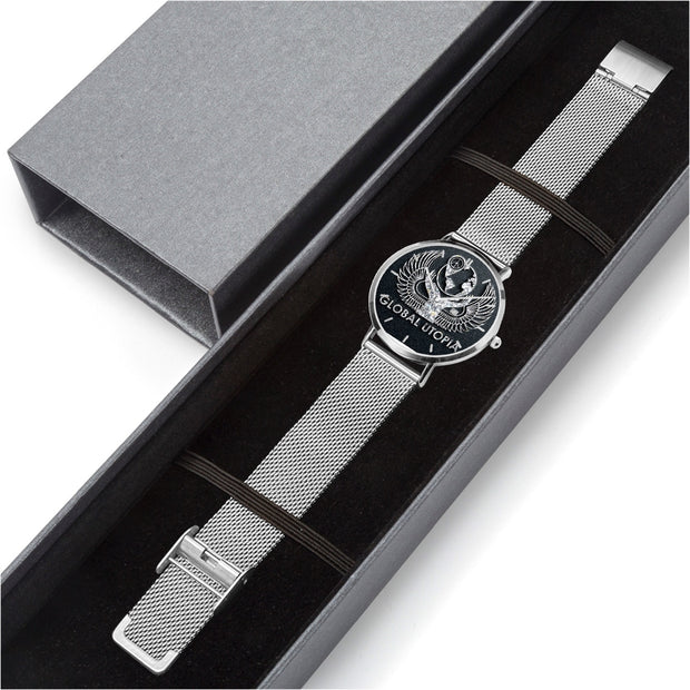 GLOBAL UTOPIA EMERALD: 168. Stainless Steel Perpetual Calendar Quartz Watch (With Indicators)