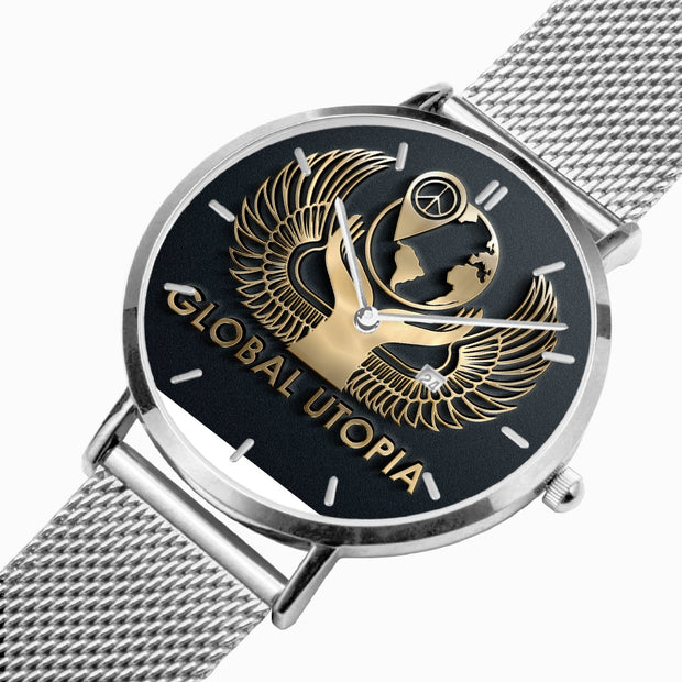 GLOBAL UTOPIA 168. Stainless Steel Perpetual Calendar Quartz Watch (With Indicators)
