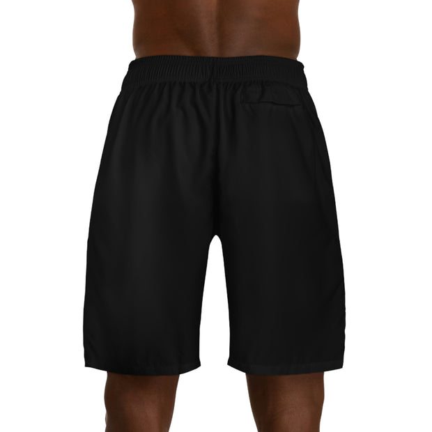 GLOBAL UTOPIA BLACK: Jogger Shorts (AOP)
