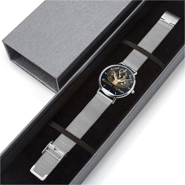 GLOBAL UTOPIA 168. Stainless Steel Perpetual Calendar Quartz Watch (With Indicators)