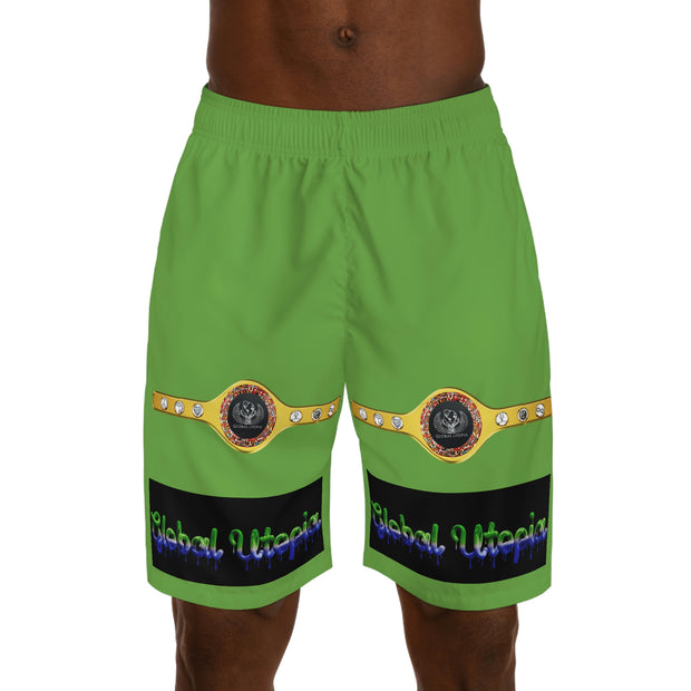 GLOBAL UTOPIA GREEN: Men's Jogger Shorts (AOP)