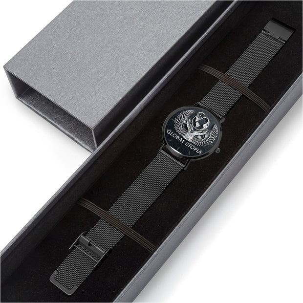 GLOBAL UTOPIA EMERALD: 168. Stainless Steel Perpetual Calendar Quartz Watch (With Indicators)