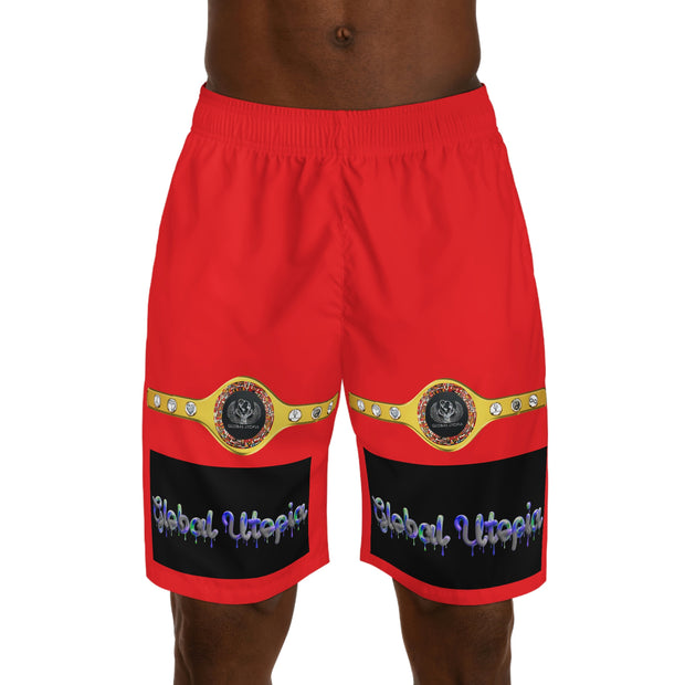 GLOBAL UTOPIA RED:  Jogger Shorts (AOP)