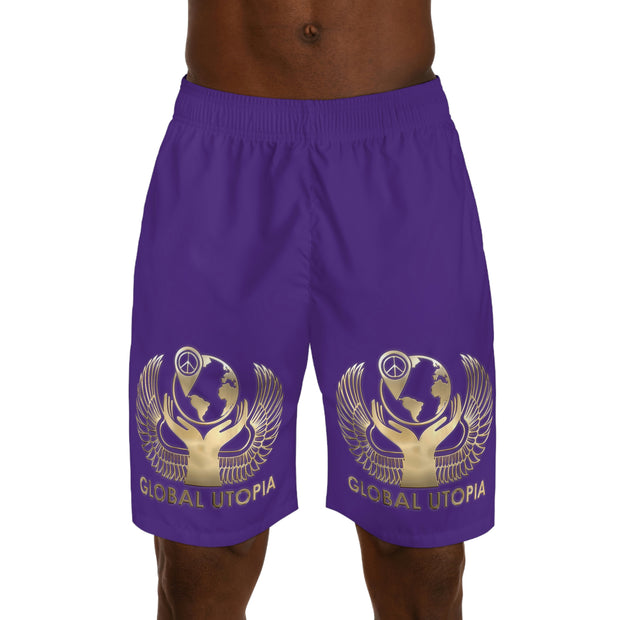 PURPLE GLOBAL UTOPIA LOGO: Jogger Shorts (AOP)