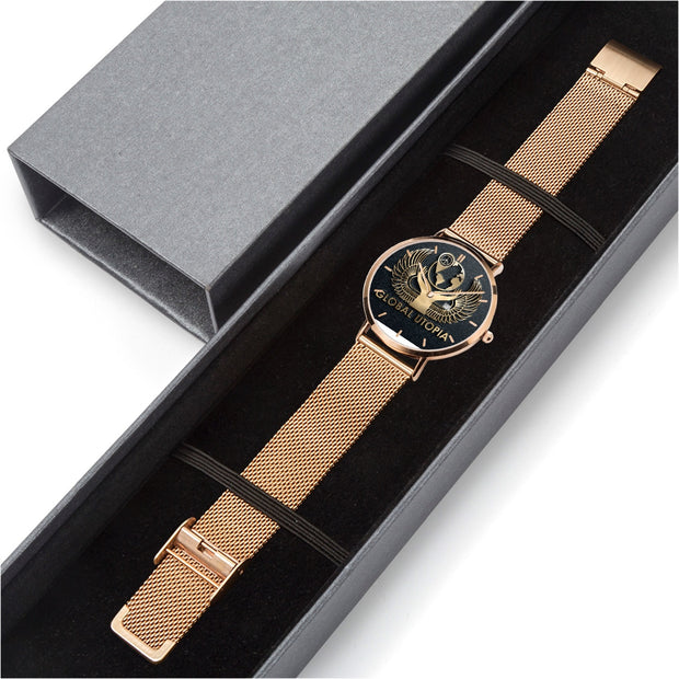 GLOBAL UTOPIA 168. Stainless Steel Perpetual Calendar Quartz Watch (With Indicators)